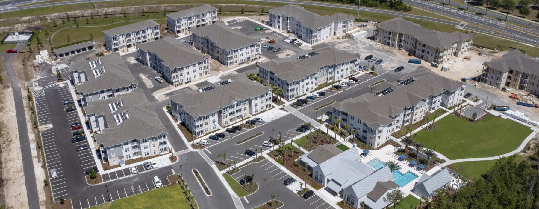 aerial view of a large building