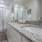 a bathroom with a large marble countertop